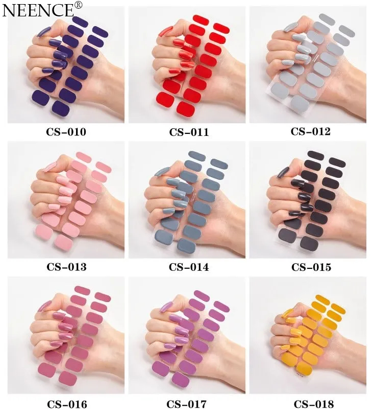 NEENCE® SEMI-GLOSS UV GEL NAIL STICKER KIT(With a  nail enhancement light )