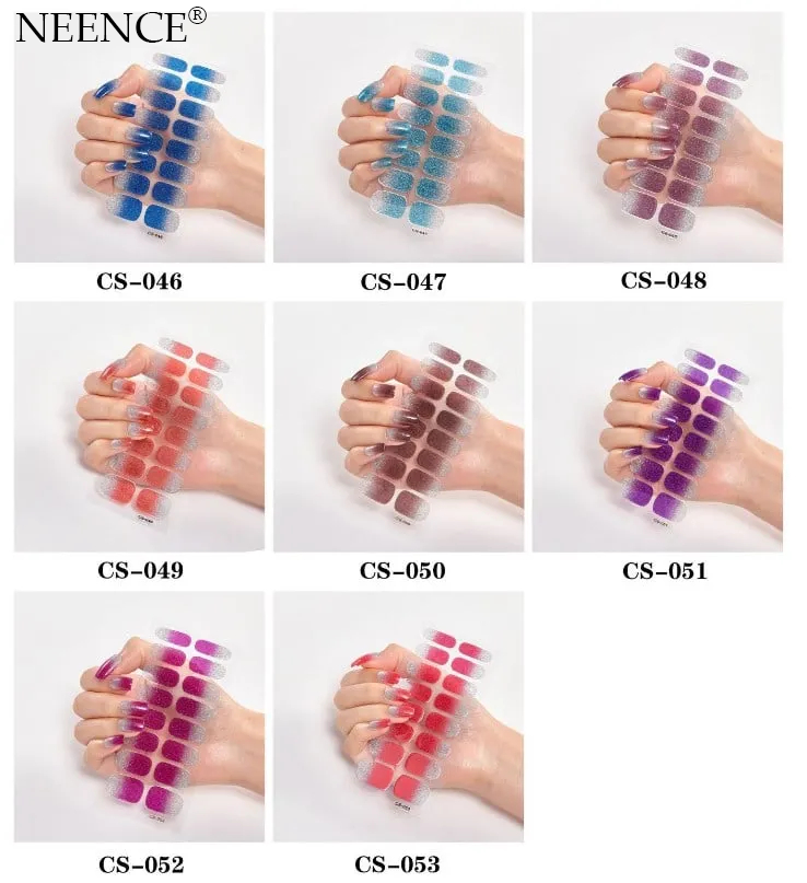 NEENCE® SEMI-GLOSS UV GEL NAIL STICKER KIT(With a  nail enhancement light )