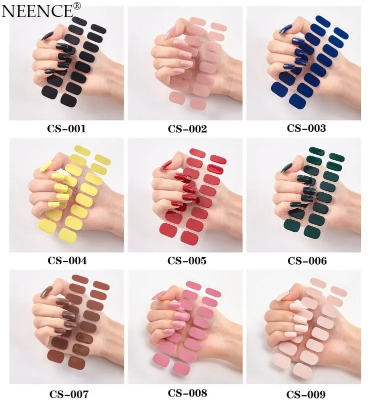 NEENCE® SEMI-GLOSS UV GEL NAIL STICKER KIT(With a  nail enhancement light )