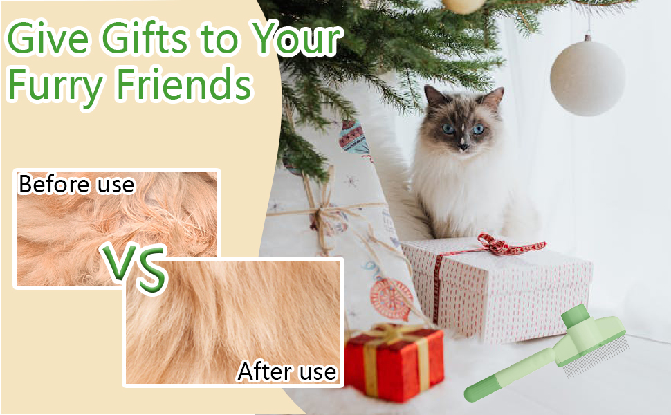 et 梳子适用于猫狗，配有长短不锈钢金属齿，可有效去除掉毛和打结