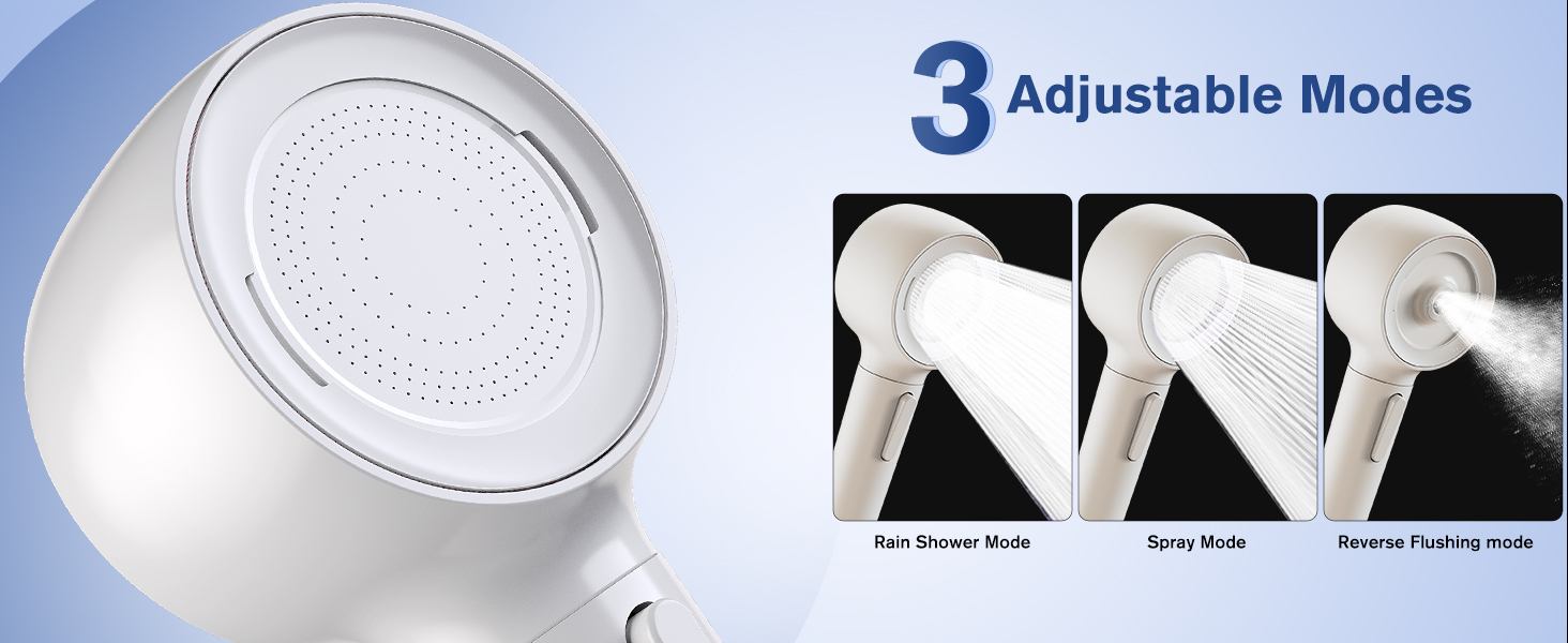 3 Adjustable Hand Shower Settings