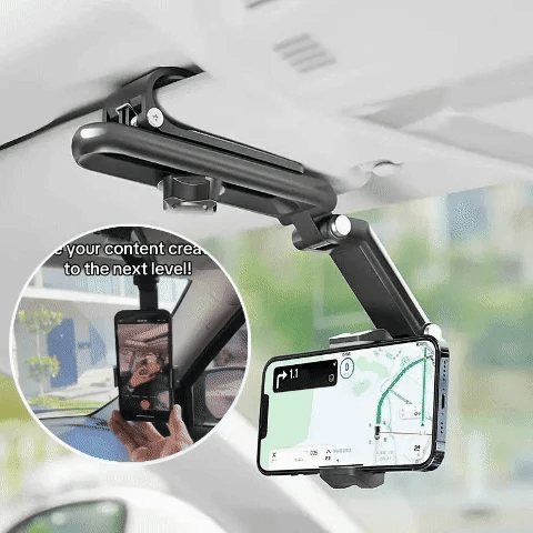 🔥2025 New 1080° Multi-function Sun Visor Universal 360 Degree Rotating Phone Holder Suitable for Any Scene Car Holder