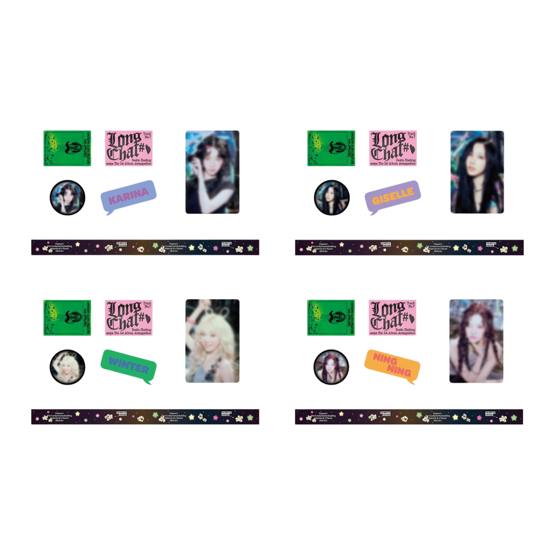 Aespa - [Universe-K] Armageddon Official MD (Stand Photo Set, ID Photo Holder, Masking Tape Set)-FinaKpop 