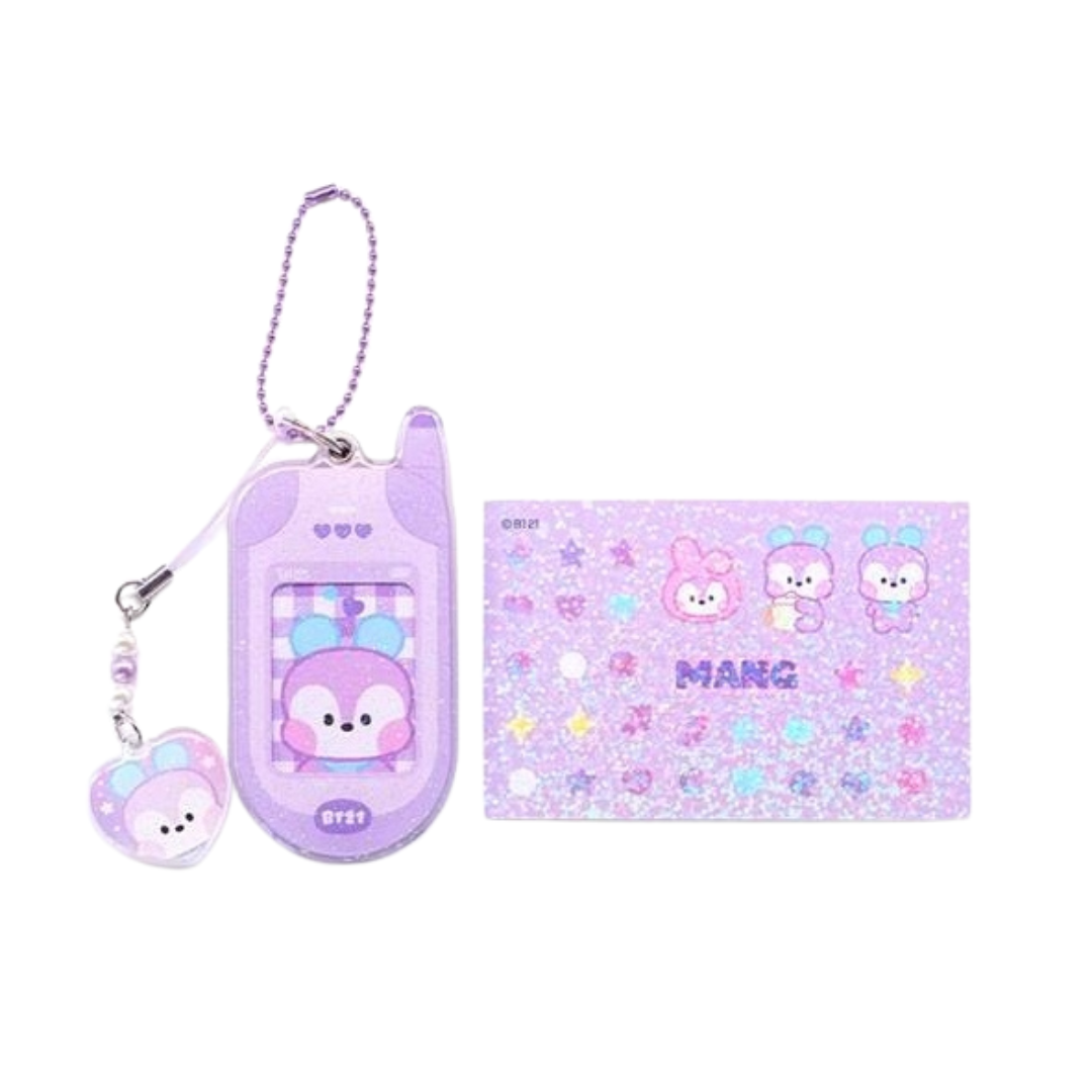 BT21 - Minini Retro Phone Keyring (Choose Member)-FinaKpop