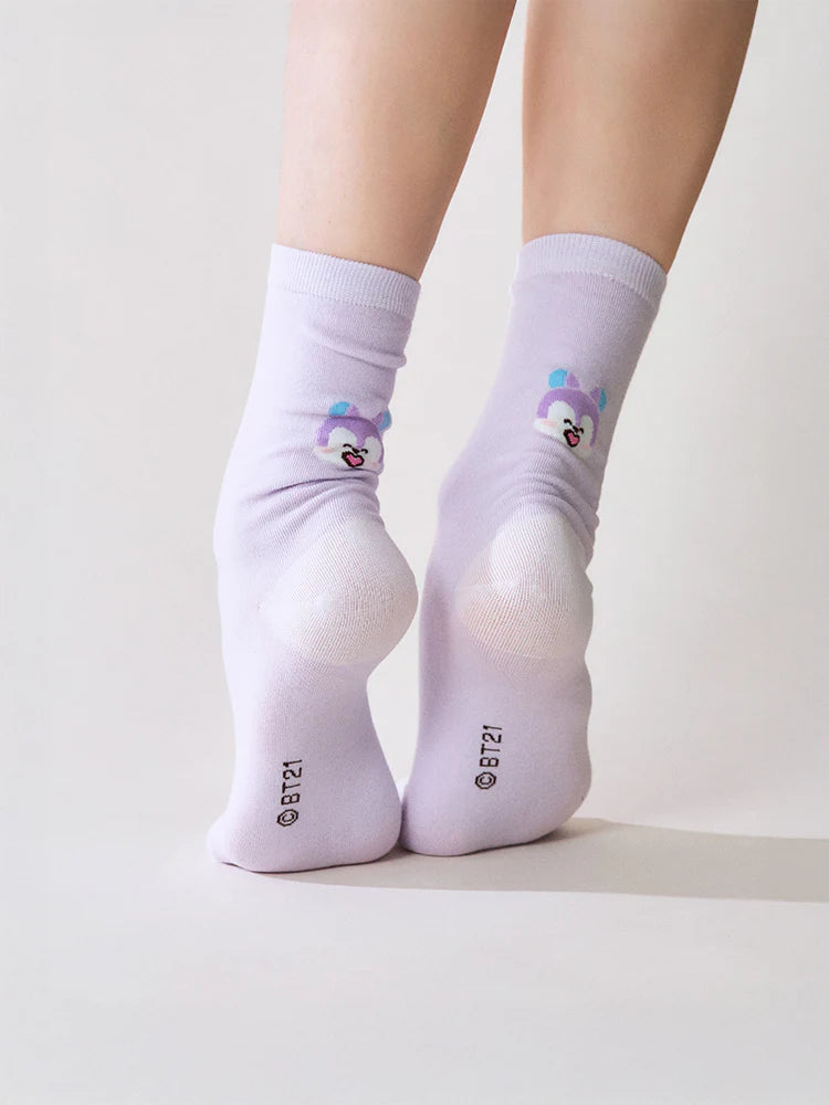 ** BT21 - Basic Jacquard Face Socks-FinaKpop
