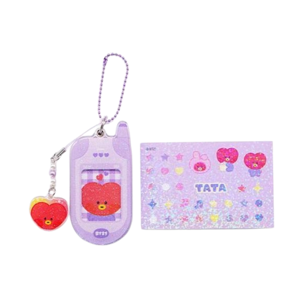 BT21 - Minini Retro Phone Keyring (Choose Member)-FinaKpop