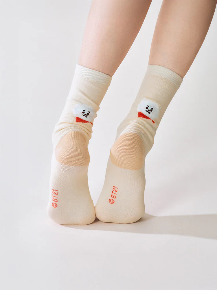 ** BT21 - Basic Jacquard Face Socks-FinaKpop
