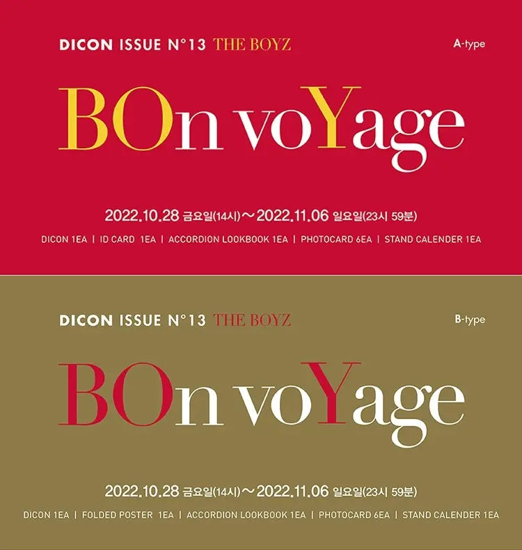 DICON ISSUE N.13 THE BOYZ BOn voYage [ Choose Member, Type ]-FinaKpop