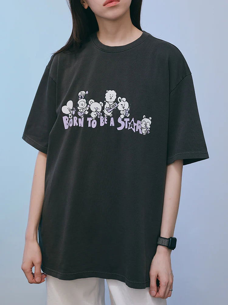 ** BT21 - Band T-shirt (Black)-FinaKpop