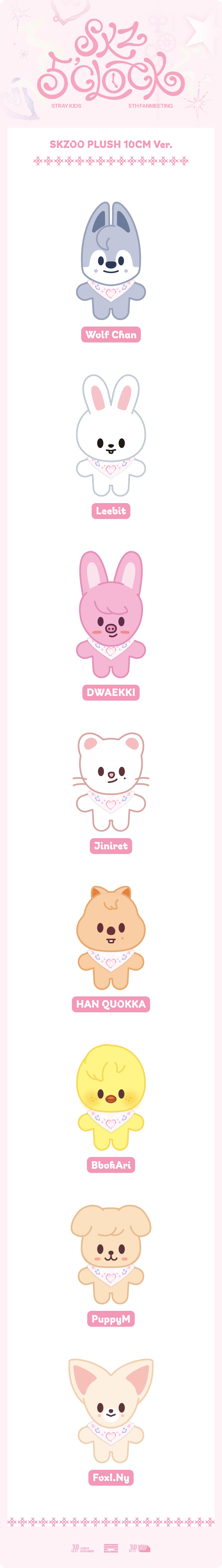 STRAY KIDS - [SKZ 5'CLOCK MD] SKZOO 10CM PLUSH-FinaKpop