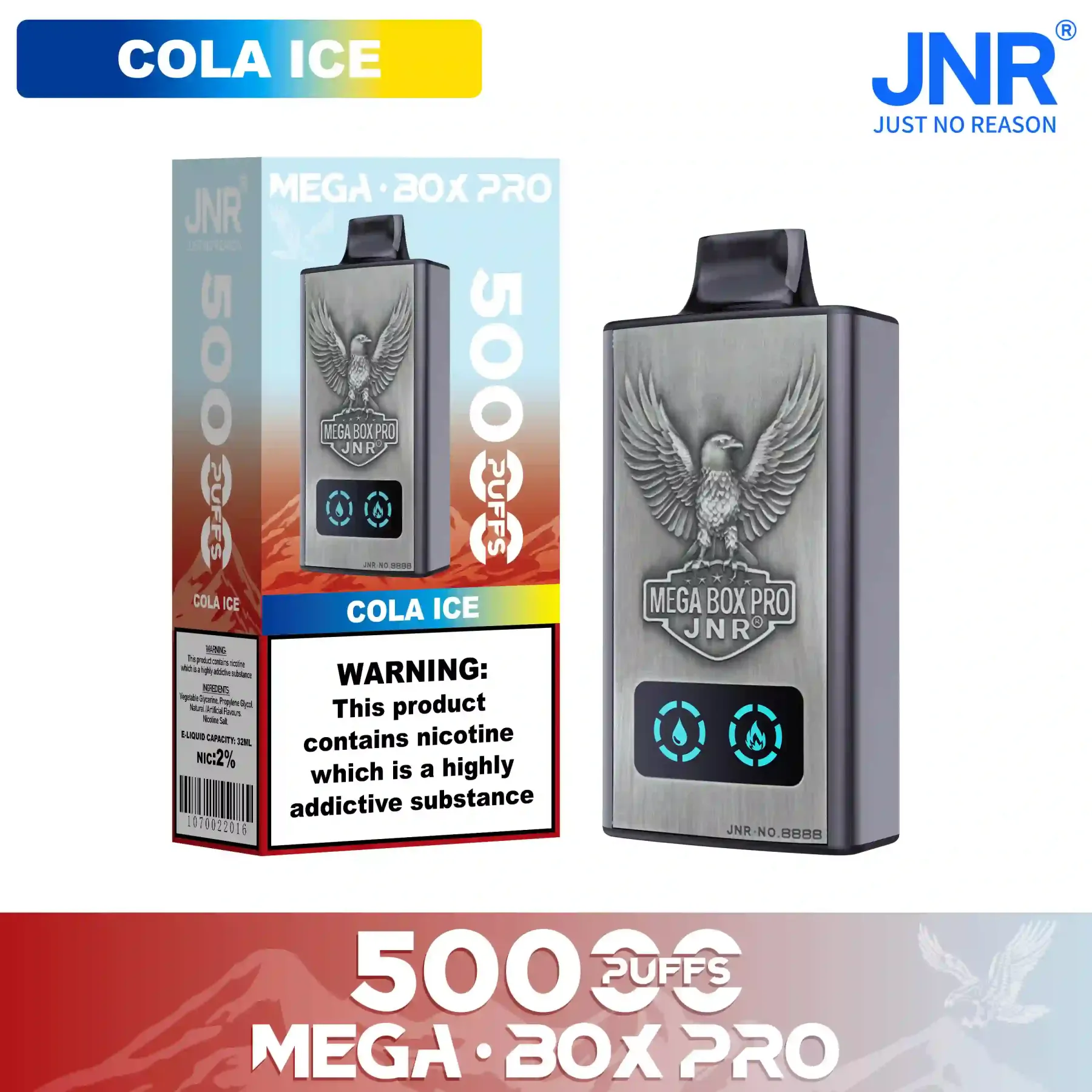 JNR - Mega Box Pro - 50K Puffs - Vape Jetable - Disposable