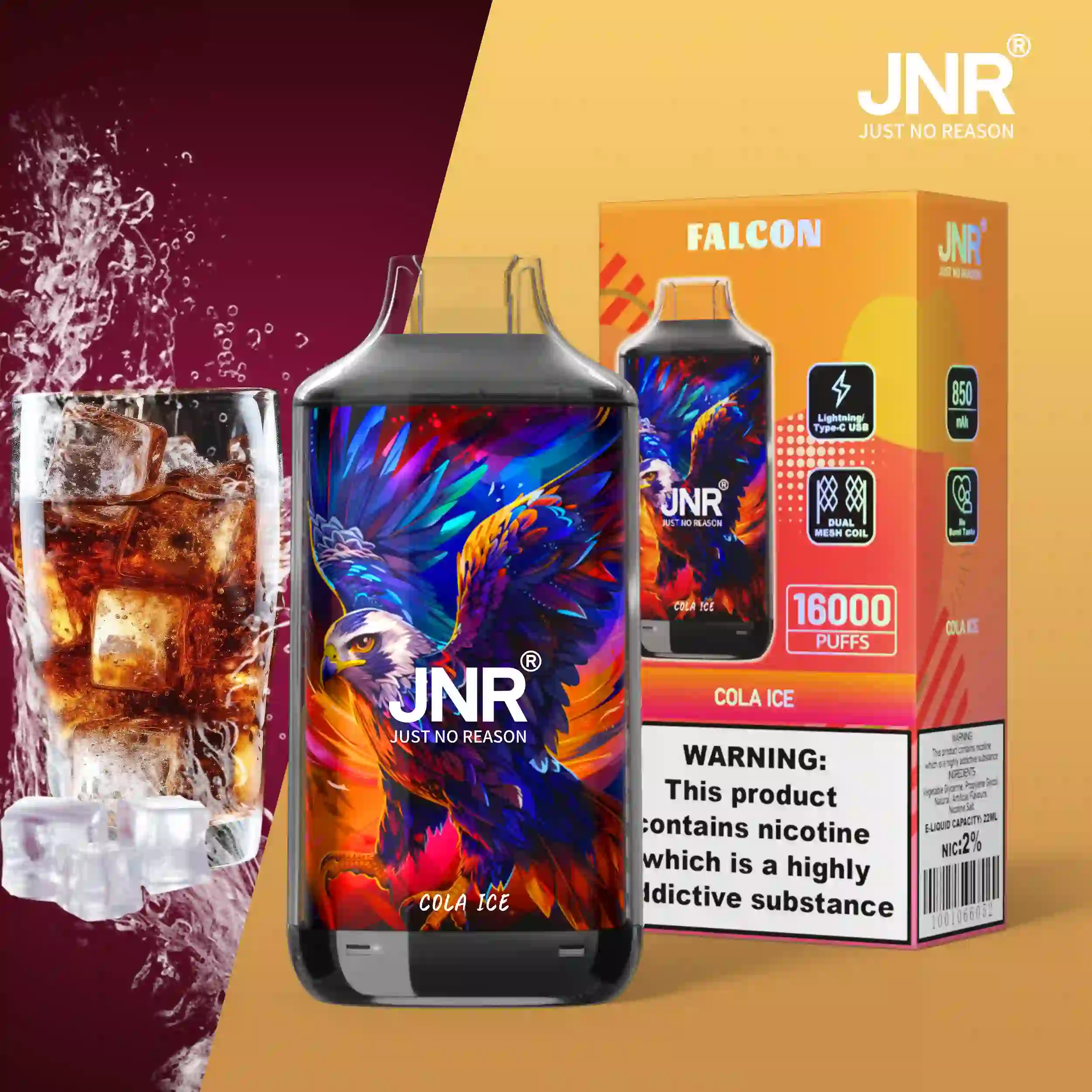 JNR - Falcon - 16K Puffs - Vape Jetable - Disposable