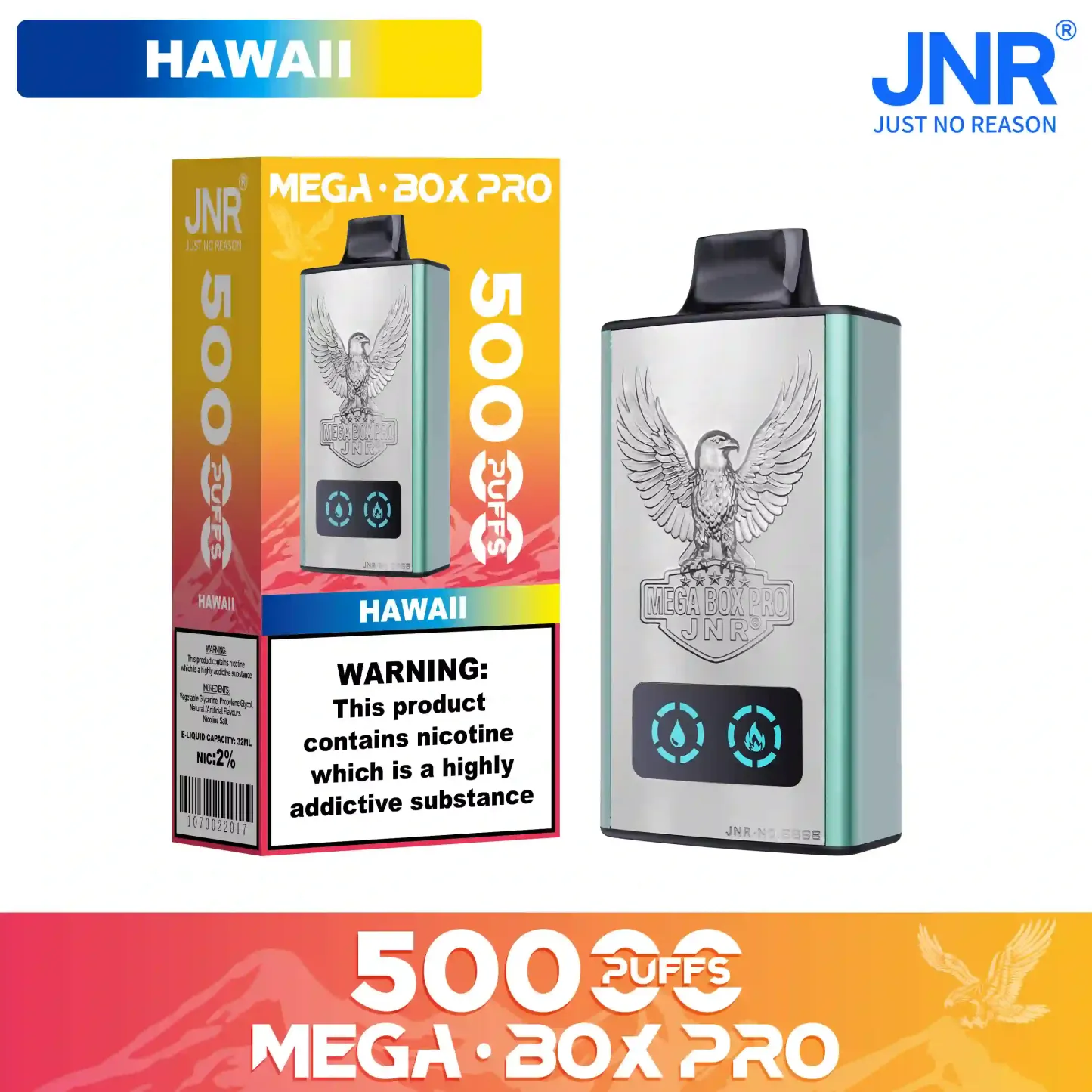 JNR - Mega Box Pro - 50K Puffs - Vape Jetable - Disposable