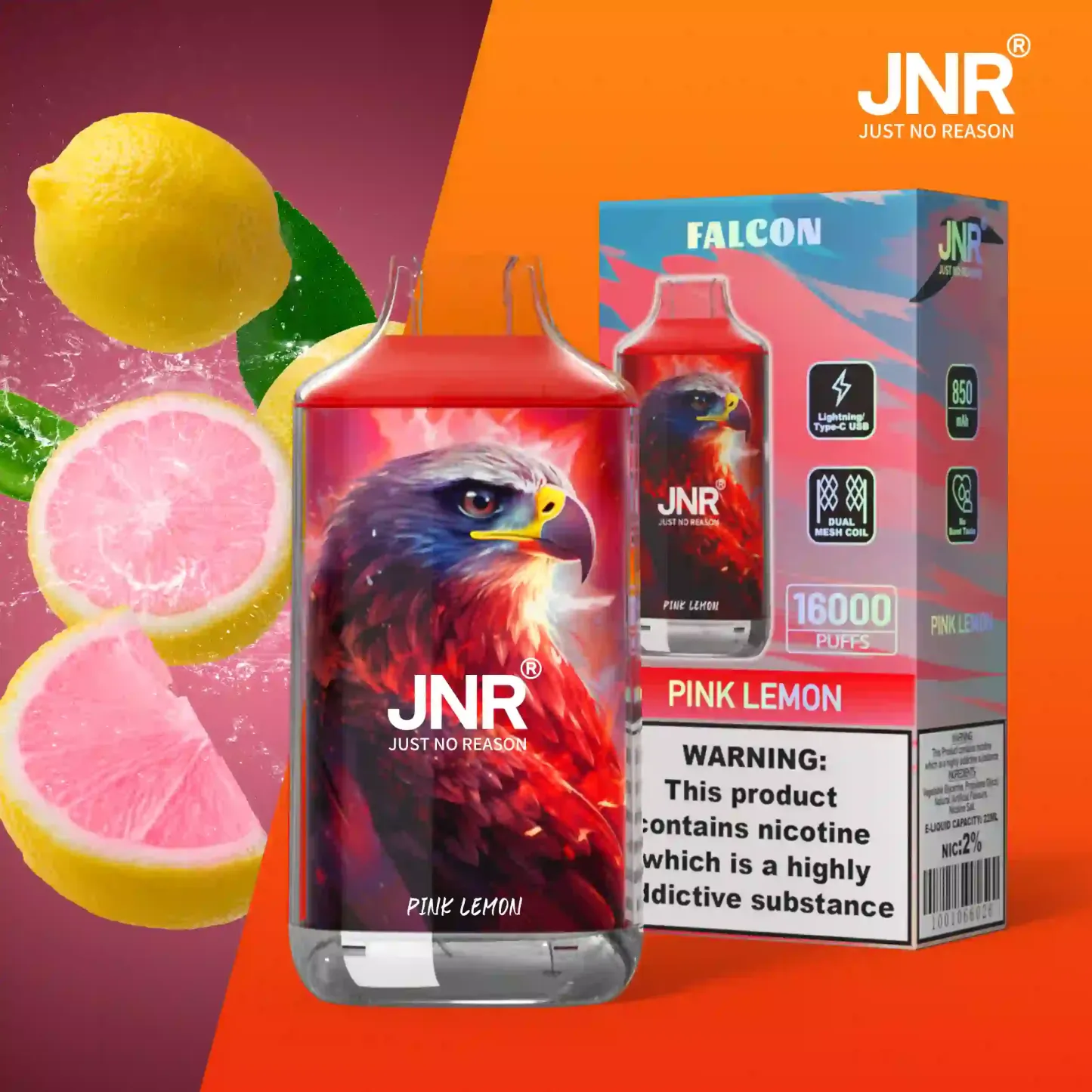JNR - Falcon - 16K Puffs - Vape Jetable - Disposable