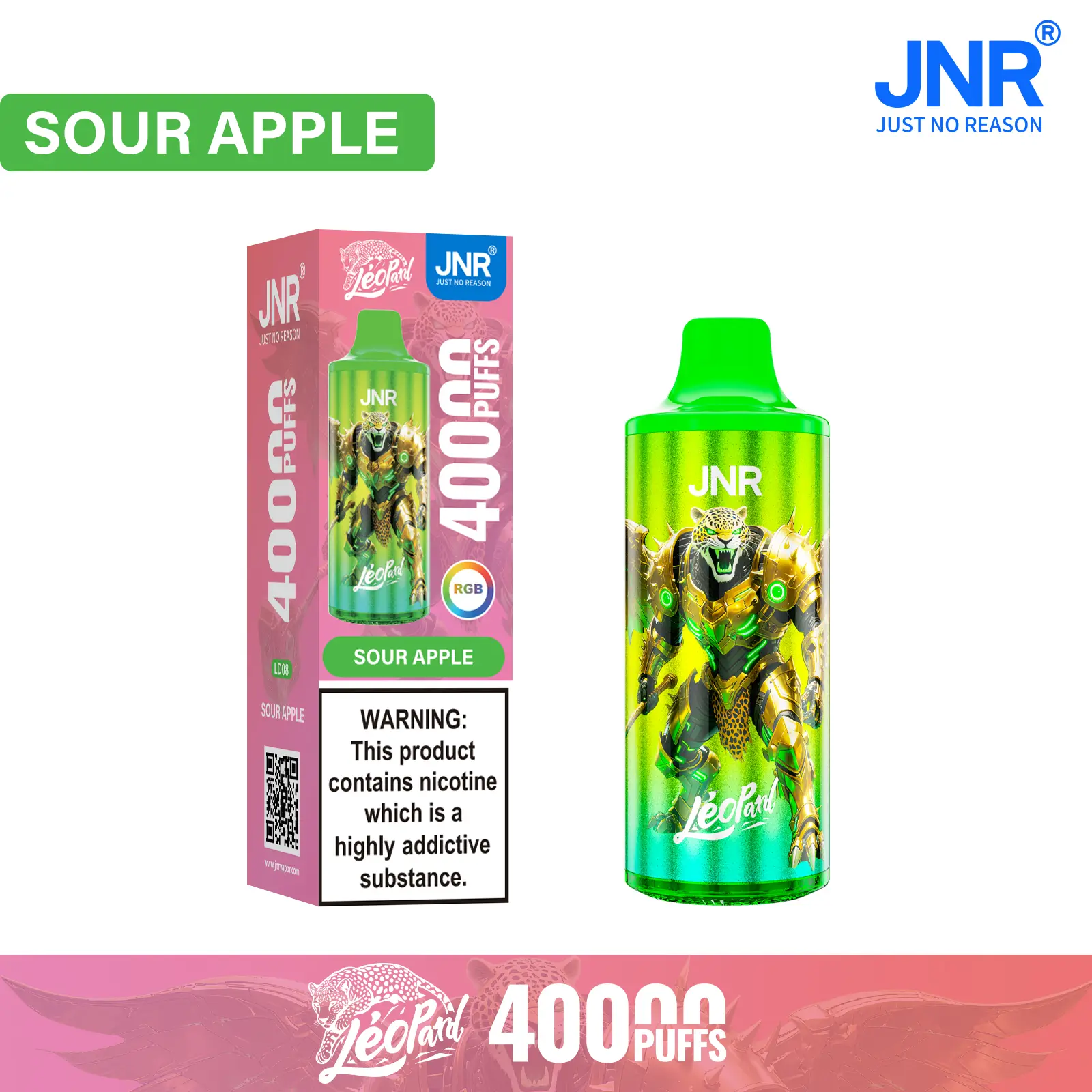 JNR - Léopard - 40K Bouffées - Vape Jetable - Disposable
