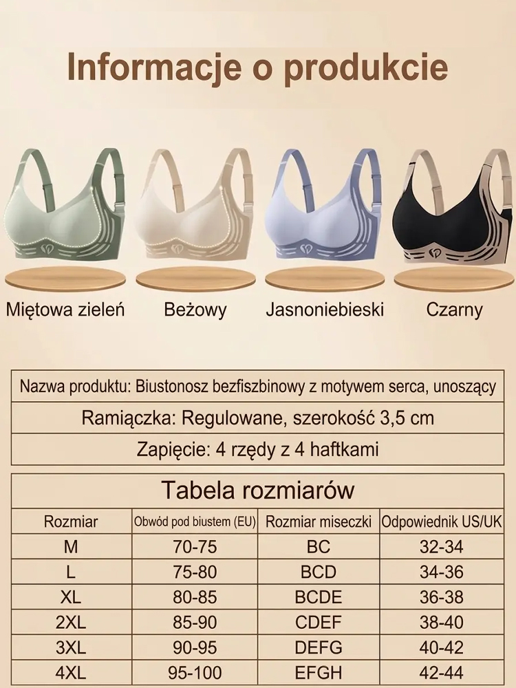 ✨Biustonosz 3D [-10 kg] : -2 rozmiary, Antygrawitacyjny, Bez fiszbin & Niewidoczny