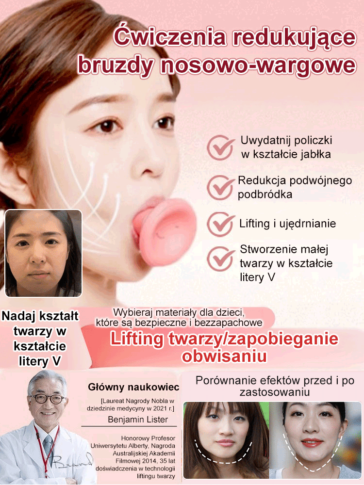 【Trener twarzy: Przekształć twarz w kształt V z kształtu U】