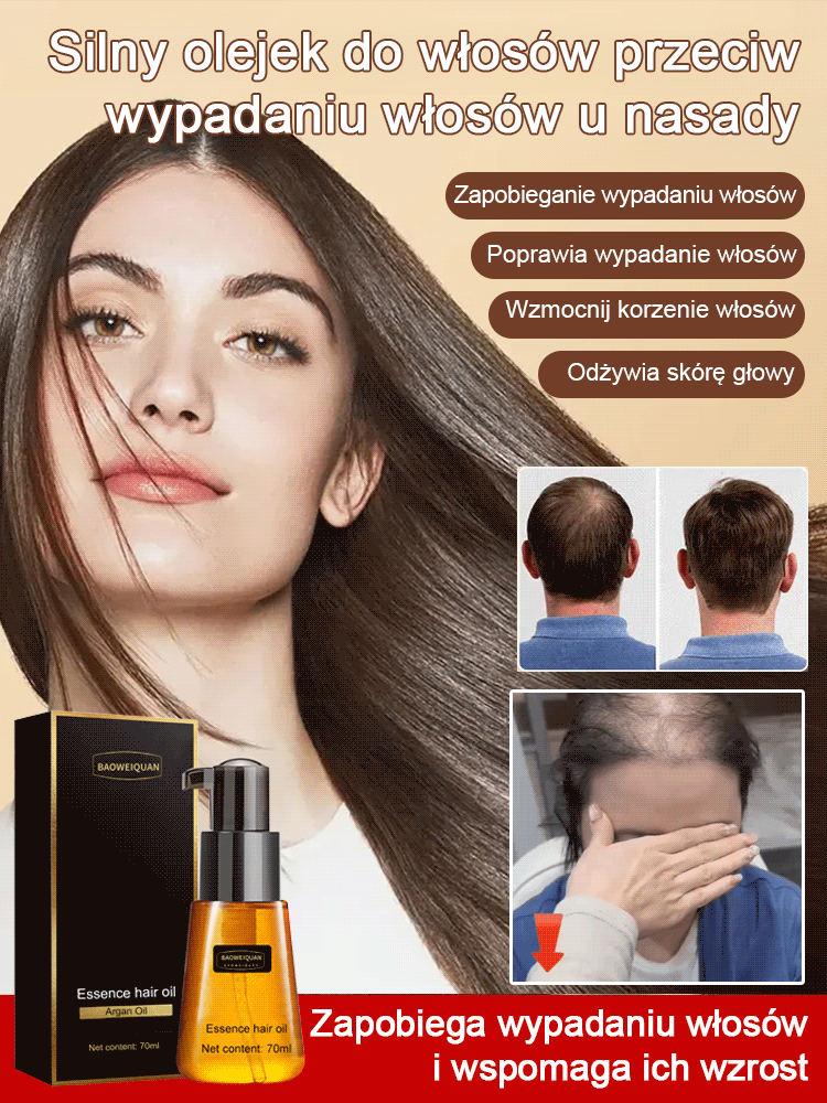 【Polecane przez lekarzy, efekty już po trzech dniach】Olejek do włosów przeciw wypadaniu i wspomagający wzrost