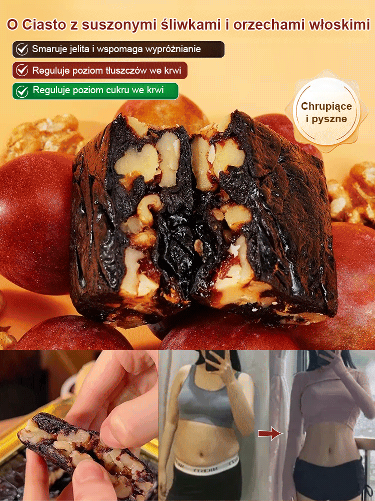 Ciastko śliwkowo-orzechowe bez dodatku cukru