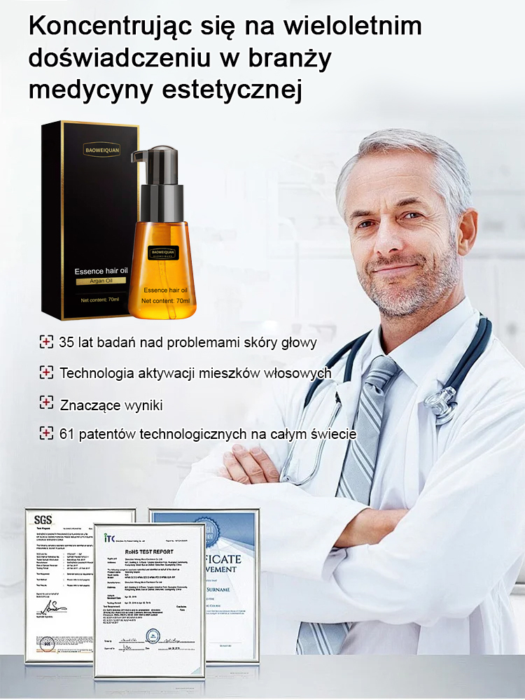 【Polecane przez lekarzy, efekty już po trzech dniach】Olejek do włosów przeciw wypadaniu i wspomagający wzrost