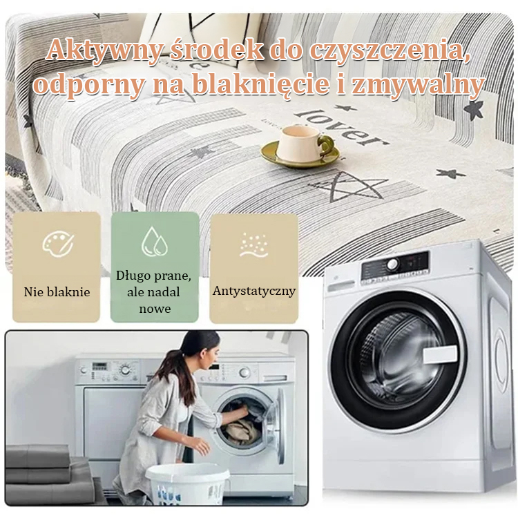 Koc na sofę z wzorem waflowym