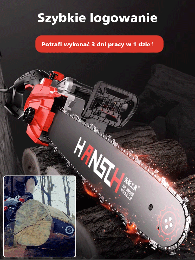 【 Ulepszona wersja przemysłowa 】High Power elektryczna piła łańcuchowa