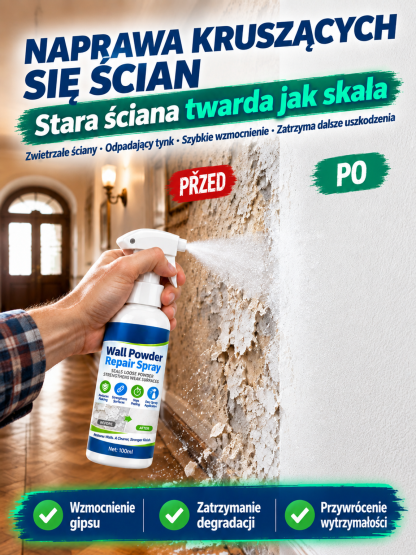 👍Niewidoczny Spray Naprawczy Do Ścian - Wodoodporna Renowacja w 10 Minut