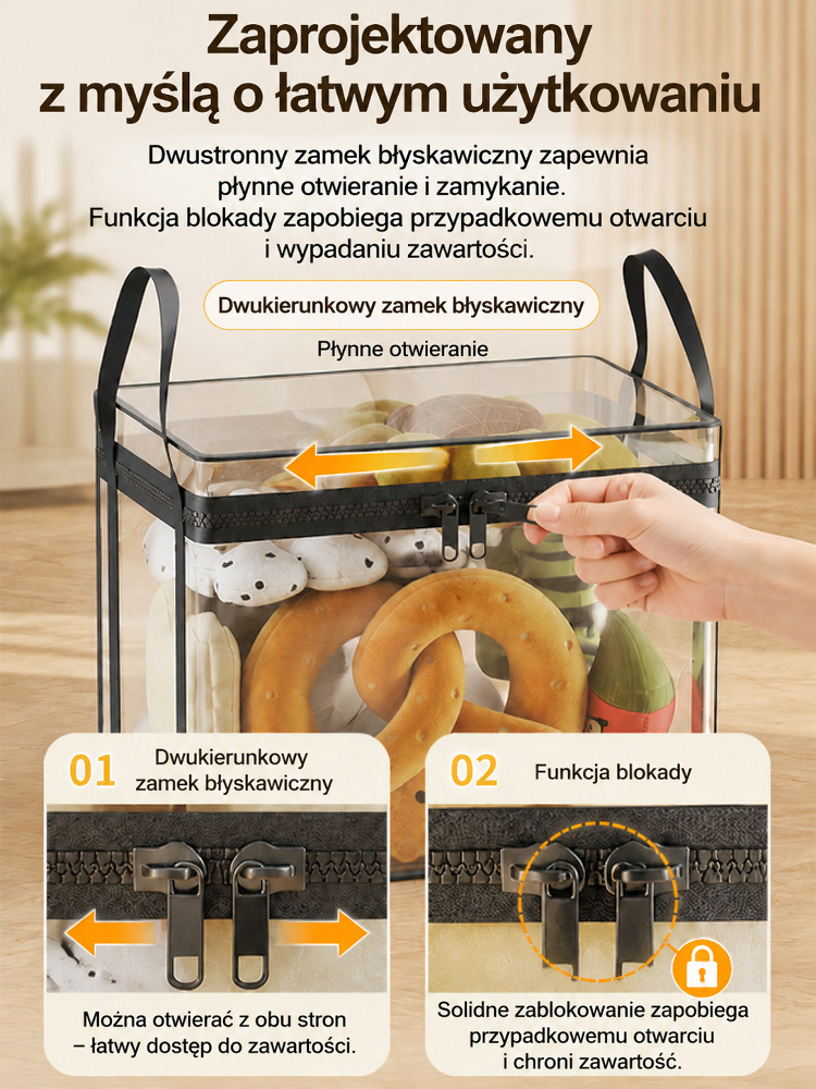 【Bardzo duża pojemność】Przezroczysta torba do przechowywania