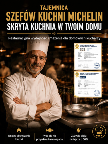 👍Premium Kuta Patelnia ze Stali Nierdzewnej | Bez Chemicznych Powłok i Nieprzywierająca | Odporna na Zarysowania