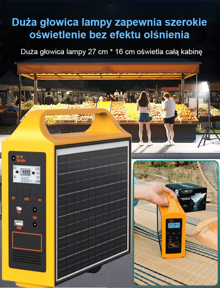 Solarna lampa do oświetlenia awaryjnego 