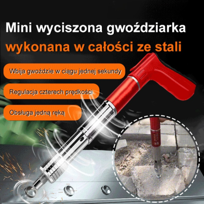 ⚙️🔩Miniaturowa, cicha gwoździarka wykonana w całości ze stali z łatwością przebija beton, stal i płyty żelazne jednym strzałem, zwiększając wydajność 10-krotnie