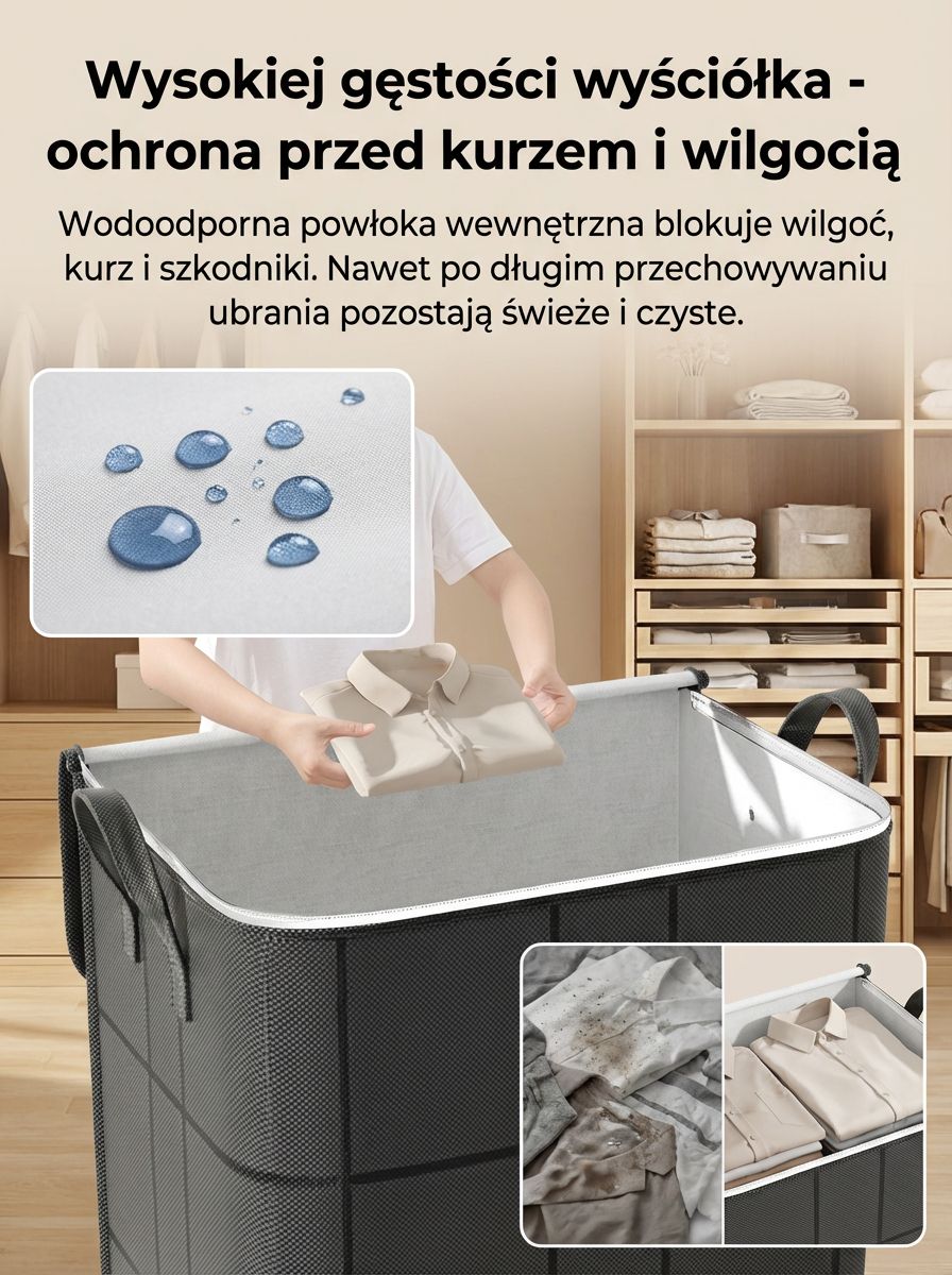 Kwadratowa Torba do Szafy - 99% Oszczędności Miejsca | Wodoodporna & Pyłoszczelna