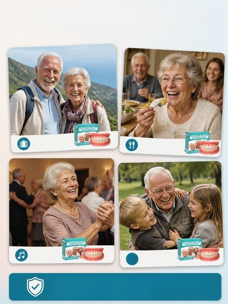 👍Přirozené Nasazovací Zuby 2v1 | Jezte, Mluvte a Usmívejte se Bez Obav