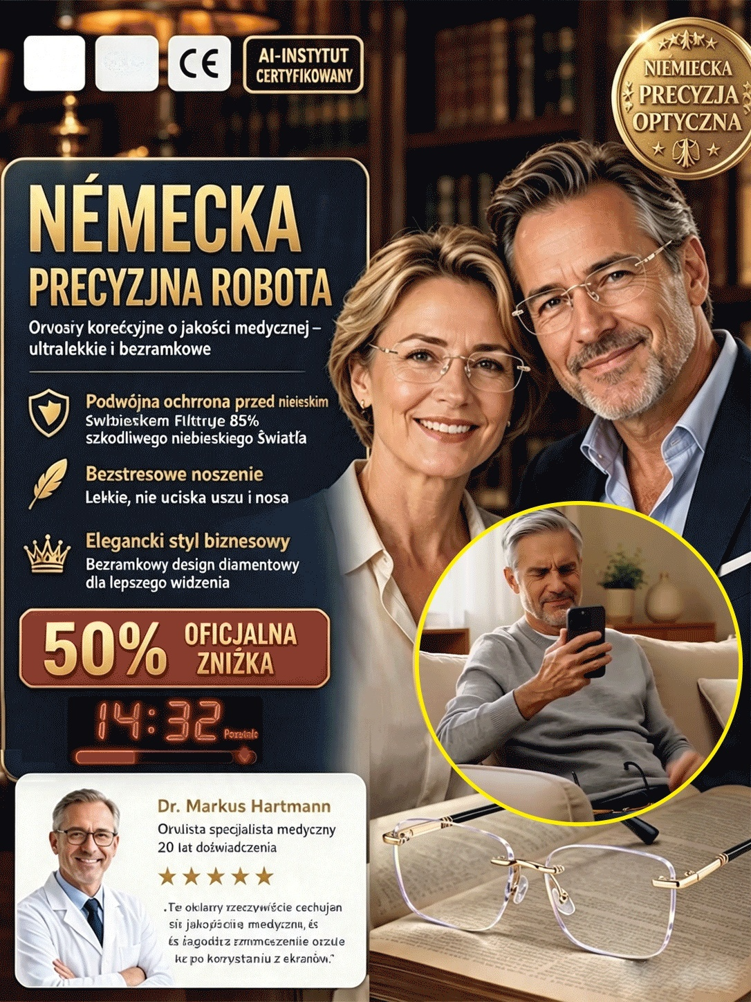 ⚡Inteligentne diamentowe okulary bez oprawek z autofokusem (1+1 GRATIS / Za pobraniem / Test za darmo)