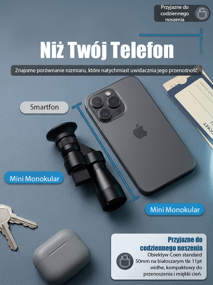 Profesjonalny Mini Monokular HD z Pryzmatem BAK4