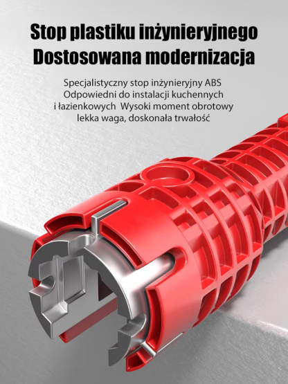 Wielofunkcyjny klucz do zlewu 8 w 1, stworzony, aby z łatwością dostać się w ciasne przestrzenie!
