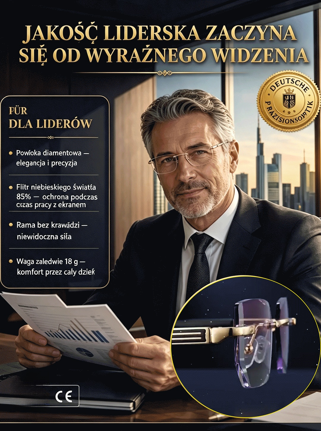 ⚡Inteligentne diamentowe okulary bez oprawek z autofokusem (1+1 GRATIS / Za pobraniem / Test za darmo)