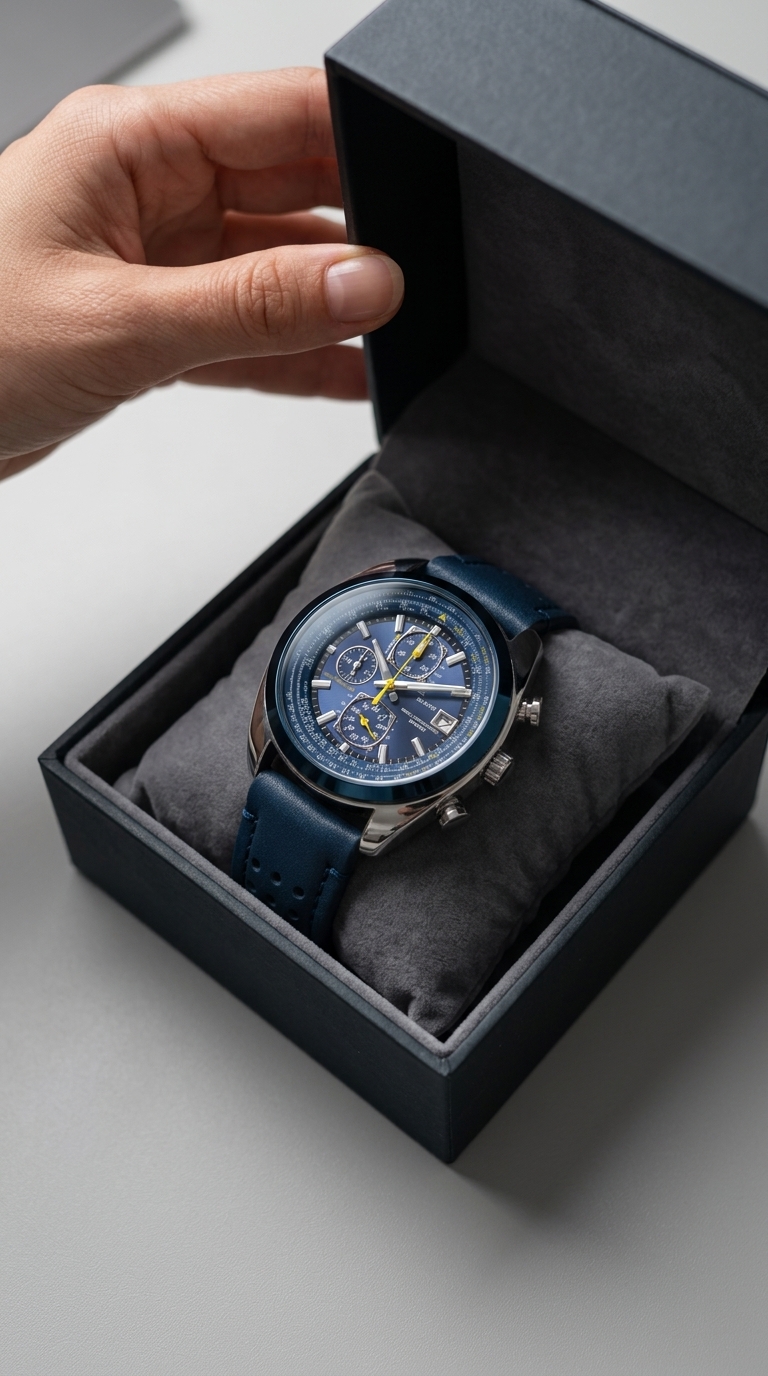 Solarny Zegarek Lotniczy Premium | Chronograf 6-wskazówkowy | Wodoszczelność 200m | Świecący, Antymagnetyczny i Wytrzymały (Męski)