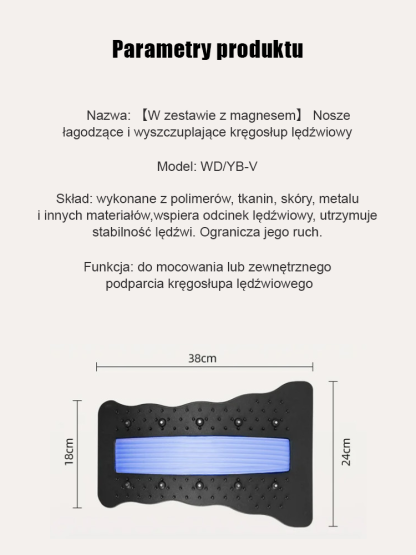 Orteza lędźwiowa z magnesem na ból pleców i modelowanie sylwetki