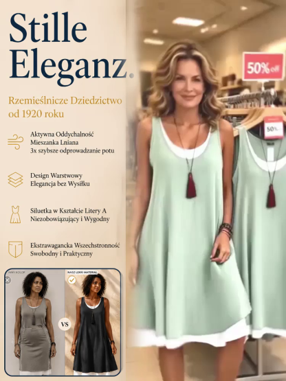 ✨Luźna Lniana Sukienka Bez Rękawów - Wyszczuplająca i Oddychająca na Lato