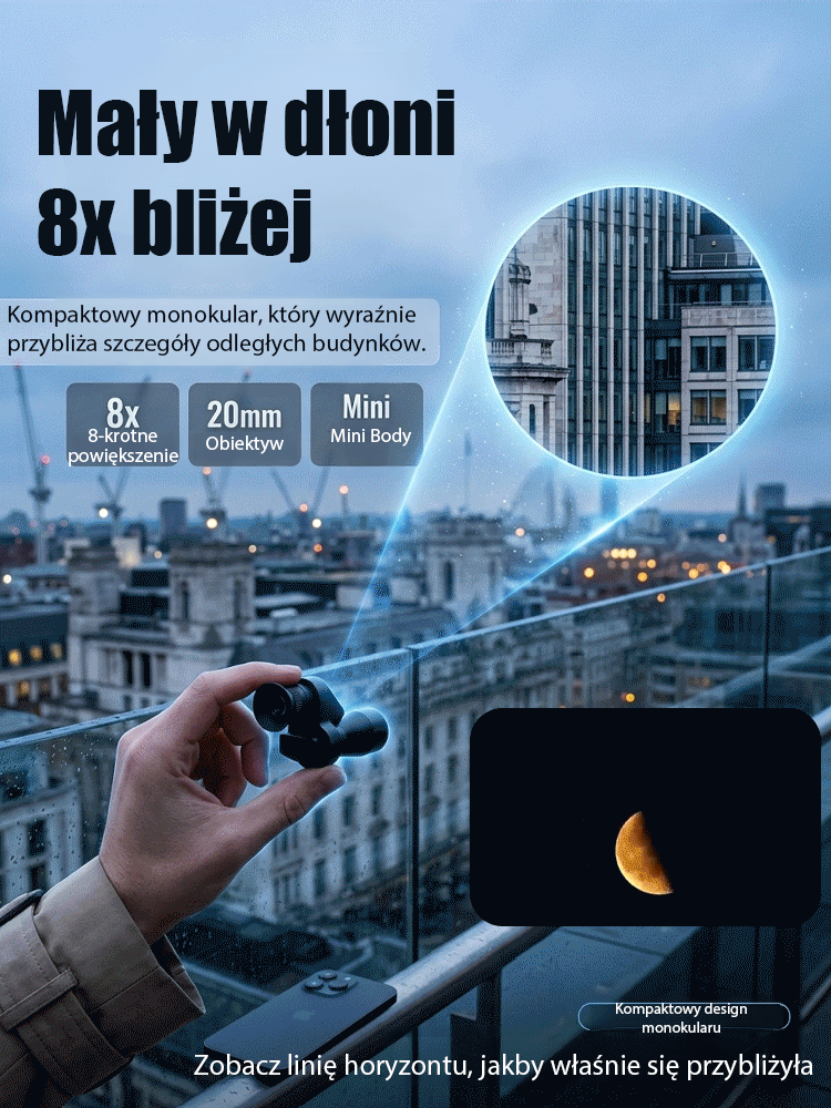 Profesjonalny Mini Monokular HD z Pryzmatem BAK4