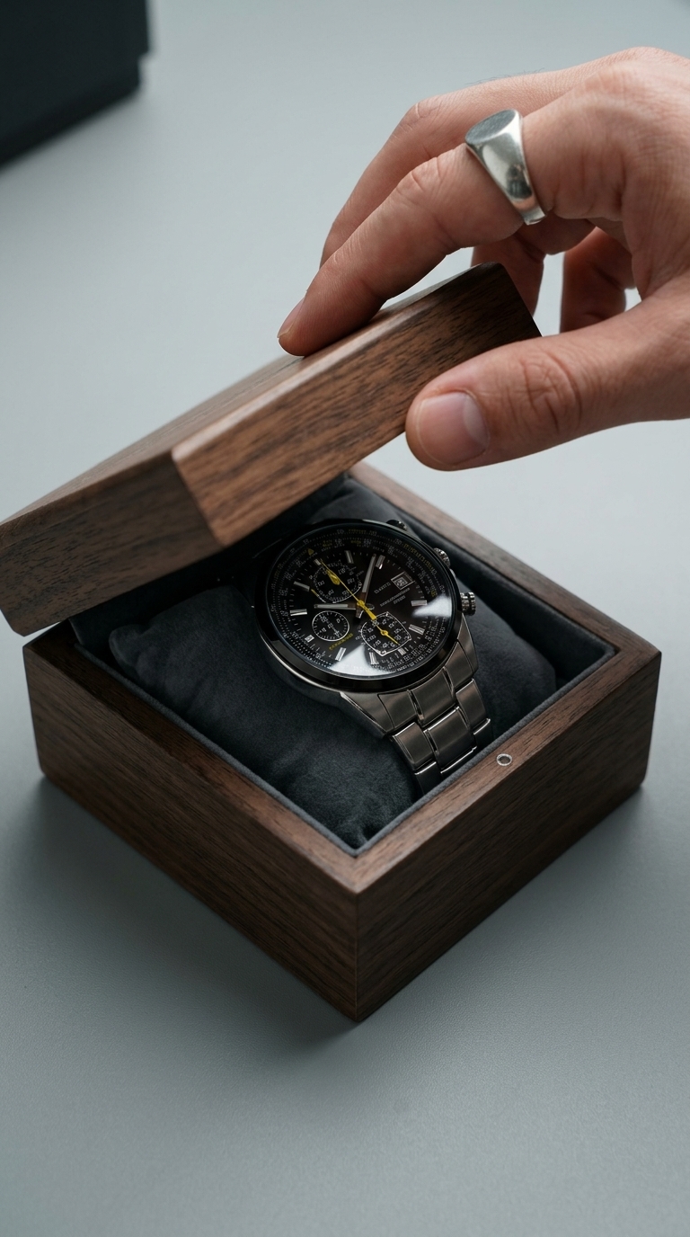 Solarny Zegarek Lotniczy Premium | Chronograf 6-wskazówkowy | Wodoszczelność 200m | Świecący, Antymagnetyczny i Wytrzymały (Męski)