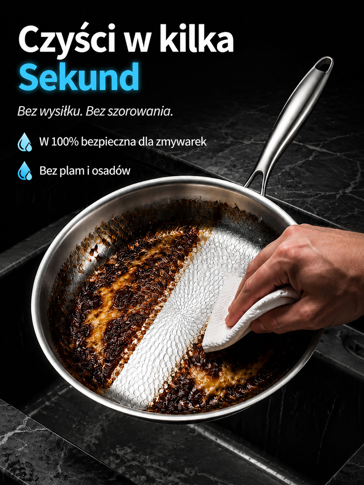 👍Premium Kuta Patelnia ze Stali Nierdzewnej | Bez Chemicznych Powłok i Nieprzywierająca | Odporna na Zarysowania
