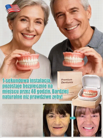 👍Wygodna Proteza Zębowa Bez Kleju | Naturalny Uśmiech + Przenośne Etui