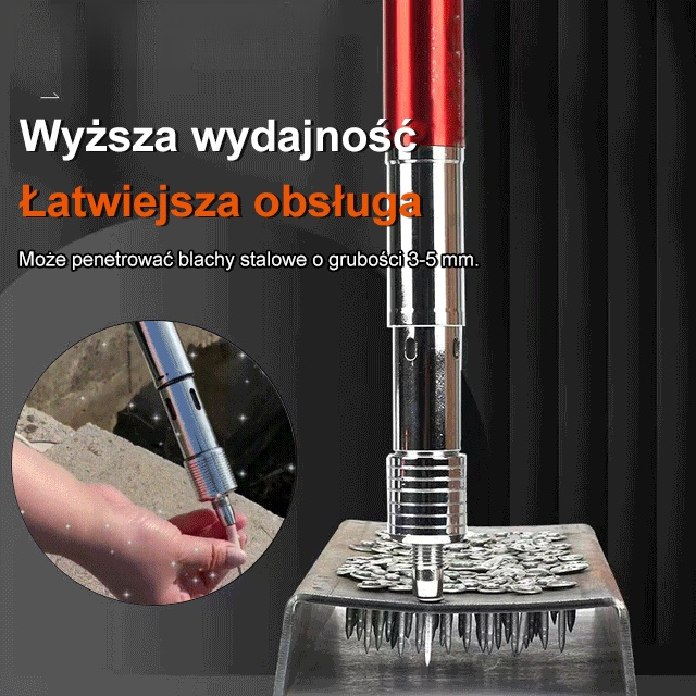 ⚙️🔩Miniaturowa, cicha gwoździarka wykonana w całości ze stali z łatwością przebija beton, stal i płyty żelazne jednym strzałem, zwiększając wydajność 10-krotnie