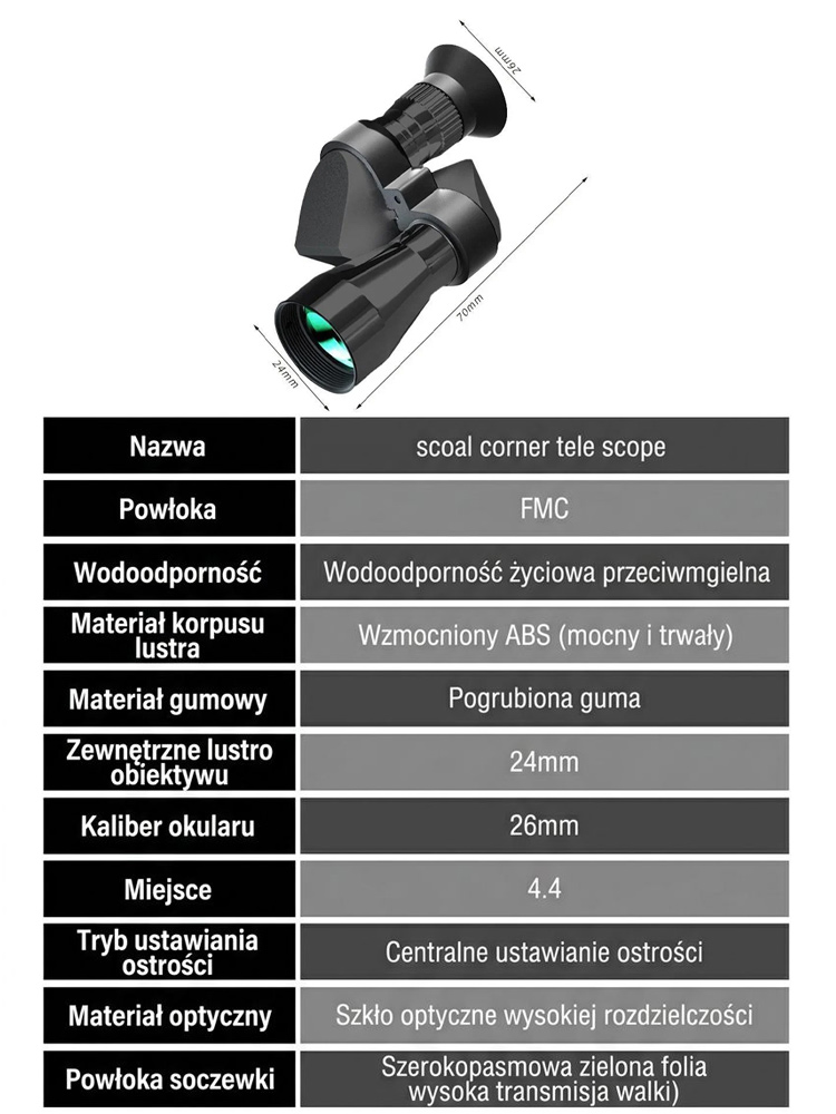 Profesjonalny Mini Monokular HD z Pryzmatem BAK4