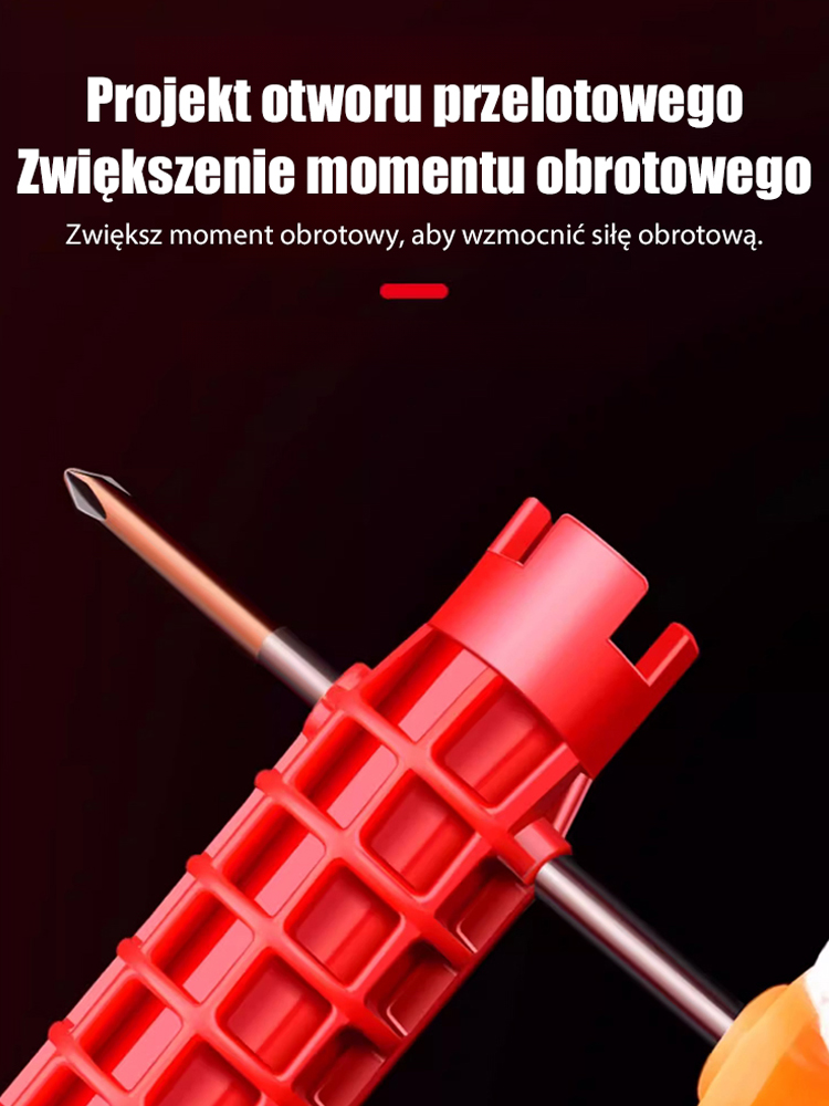 Wielofunkcyjny klucz do zlewu 8 w 1, stworzony, aby z łatwością dostać się w ciasne przestrzenie!