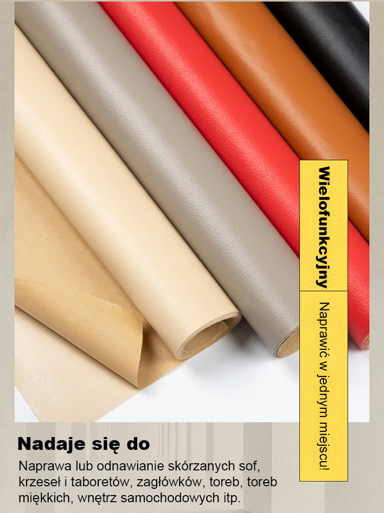 Samoprzylepna łatka naprawcza do skóry: renowacja sof, foteli i oparć