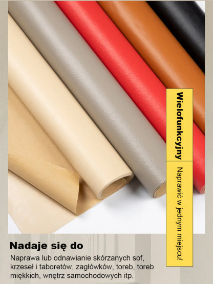 Samoprzylepna łatka naprawcza do skóry: renowacja sof, foteli i oparć