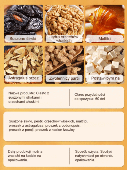 Ciastko śliwkowo-orzechowe bez dodatku cukru